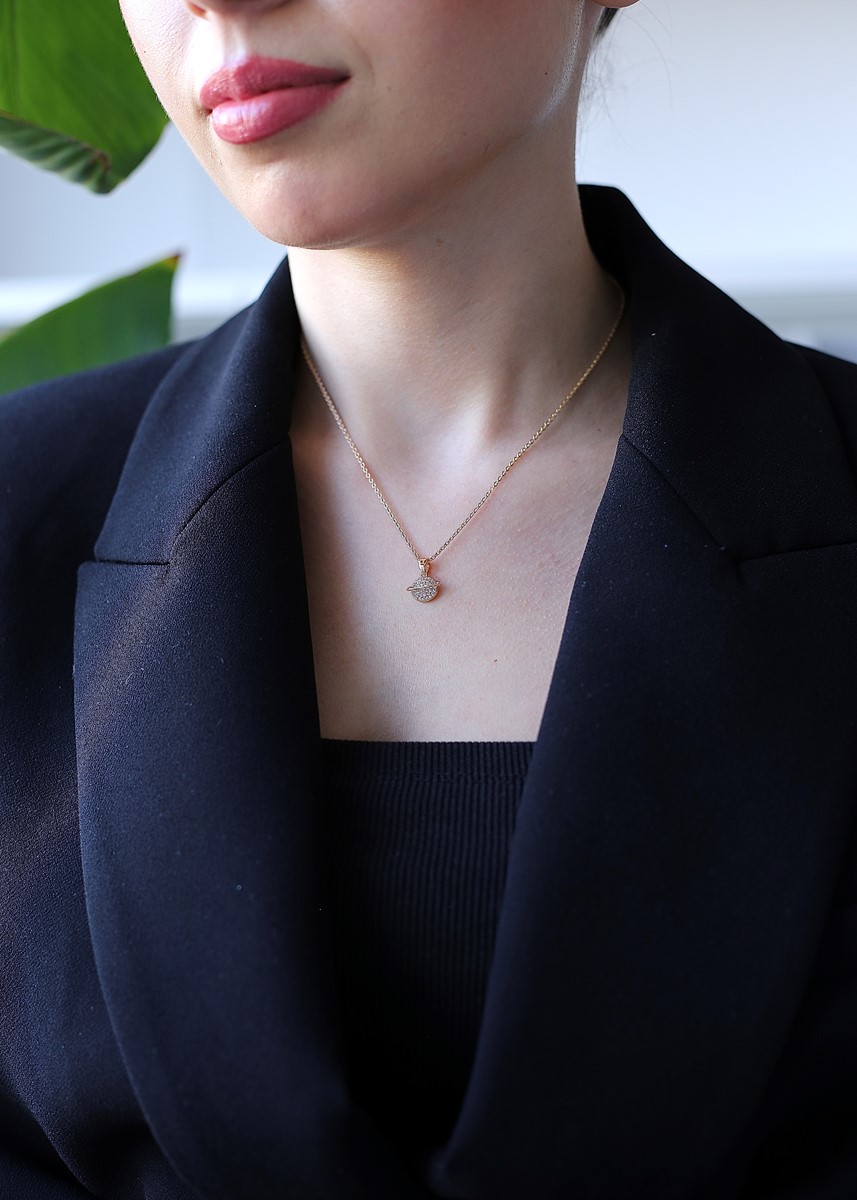  zirkon taşlı minimal gezegen kolye