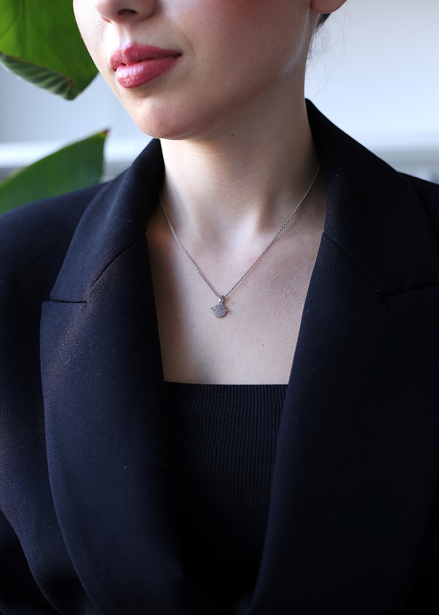  zirkon taşlı minimal gezegen kolye