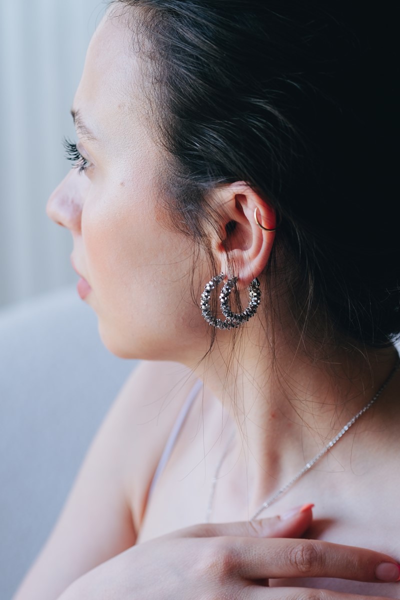 Büyük Boy Kırık Metal Halka Küpe