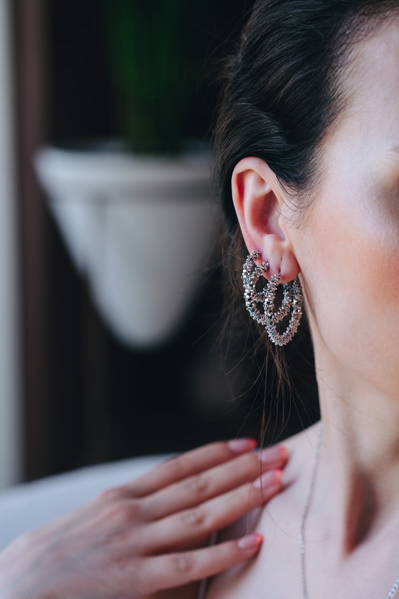 Büyük Boy Kırık Metal Halka Küpe