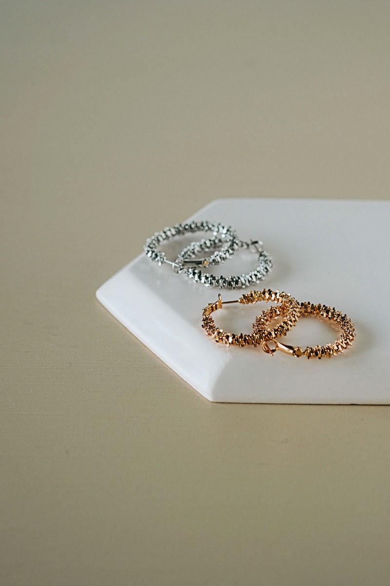 Büyük Boy Kırık Metal Halka Küpe