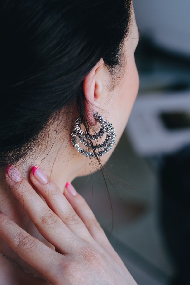 Büyük Boy Kırık Metal Halka Küpe