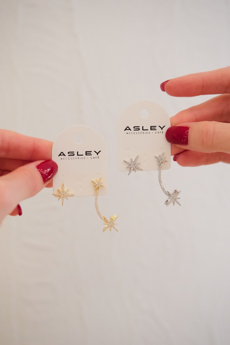 Kıkırdak Küpe Detaylı Kutup Yıldızı Tasarım Küpe