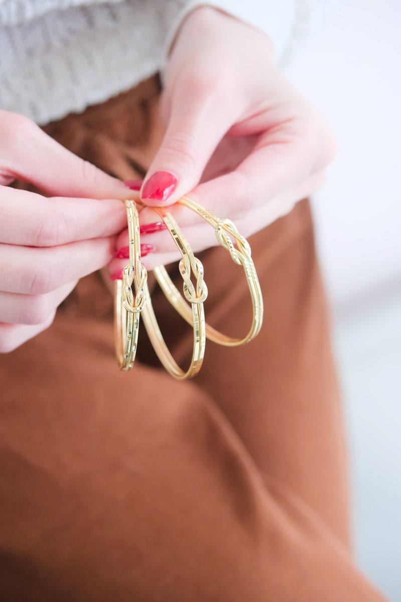 Düğüm Detaylı Gold Bilezik