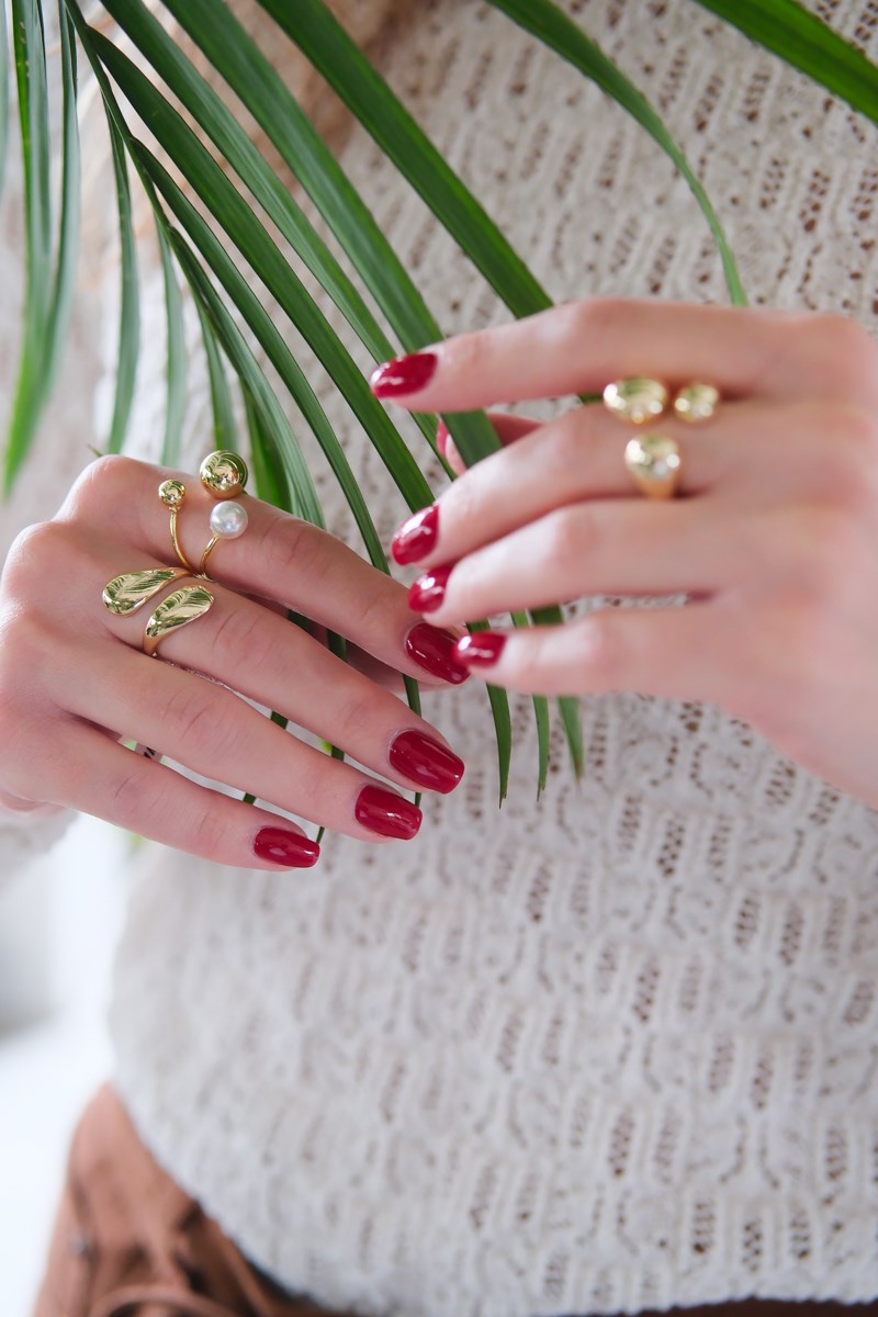 Top İnci Detaylı Tasarım Yüzük