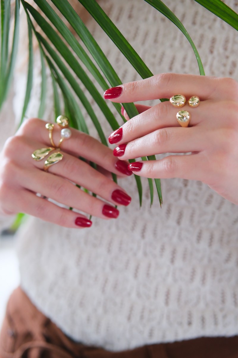 Üçlü Topçuk Detaylı Tasarım Yüzük