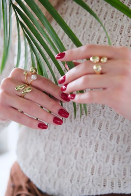 Top İnci Detaylı Tasarım Yüzük