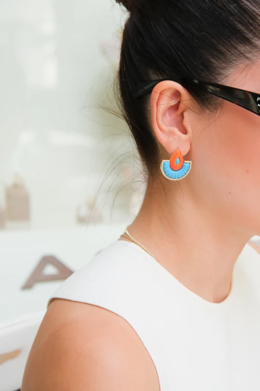 Renkli Yelpaze Küpe