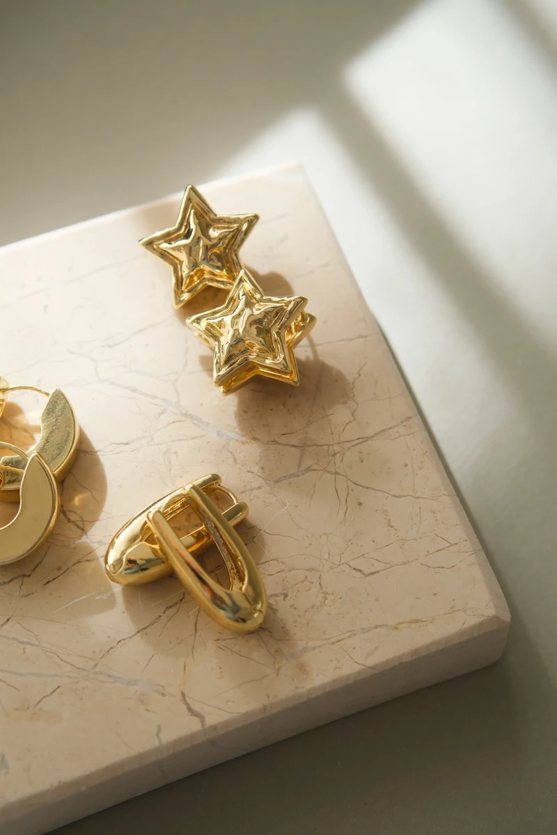 Uzun Damla Tasarım Halka Küpe