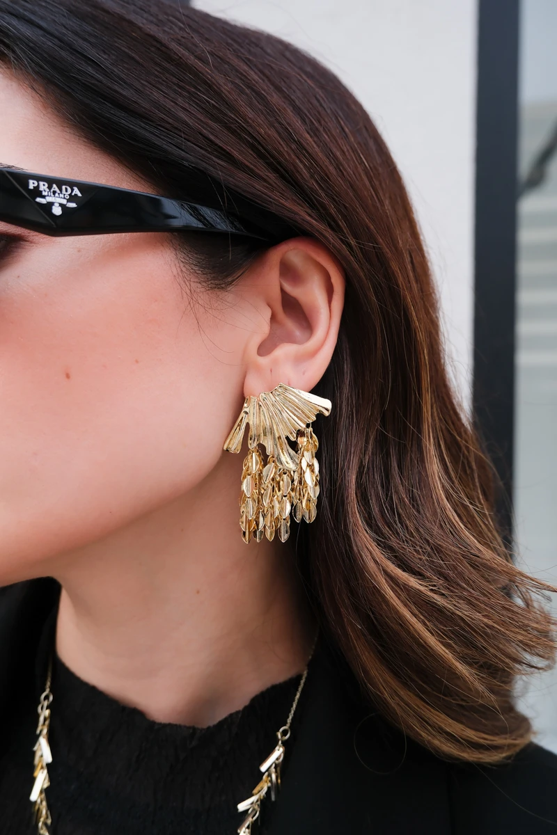 Çoklu Pul Sallantılı Tasarım Küpe