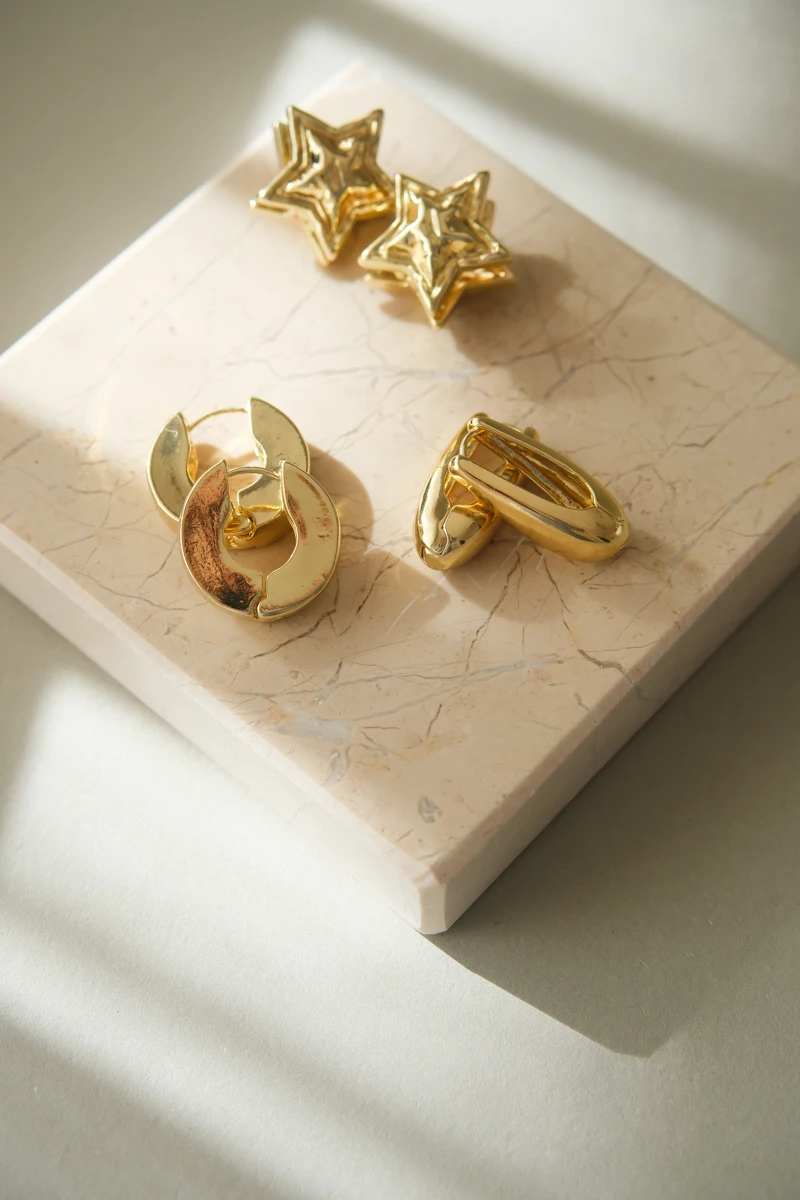 Düz Kenarlı Kalın Halka Küpe