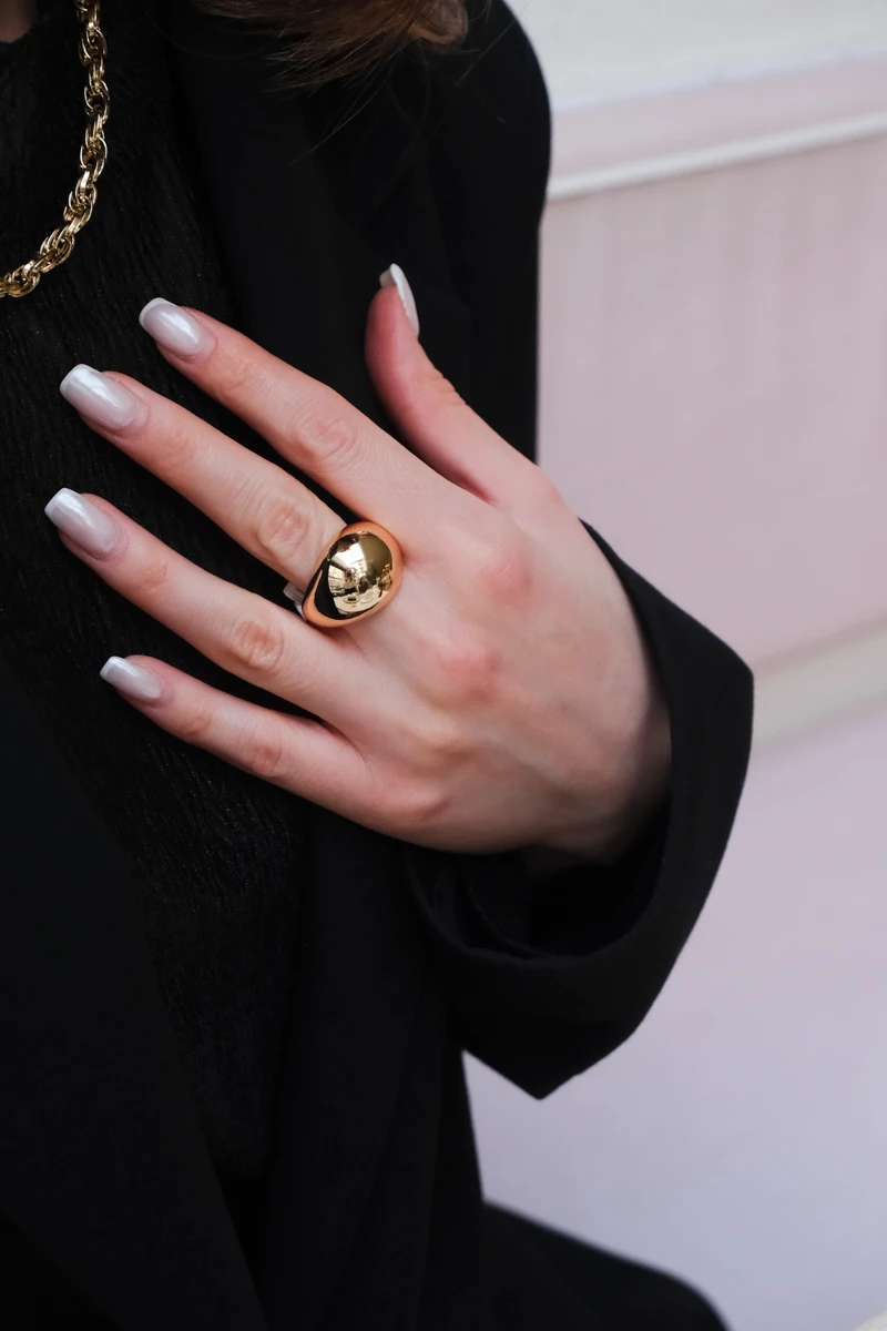 Metal Büyük Yuvarlak Bombe Ayarlanabilir Yüzük