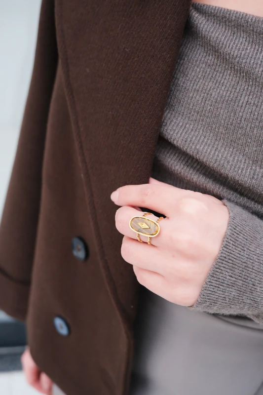 Doğaltaş Detaylı Ayarlanabilir Yüzük