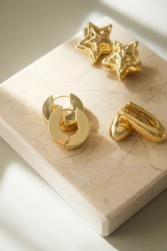 Düz Kenarlı Kalın Halka Küpe