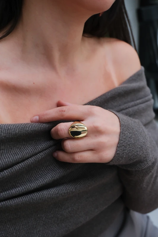 Metal Bombe Oval Ayarlanabilir Plaka Yüzük