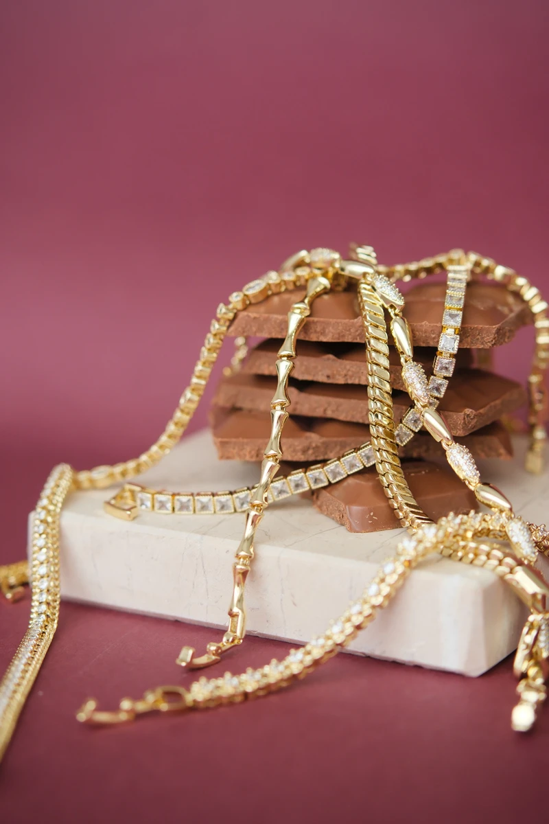 Balık Sırtı Tasarım Gold Su Yolu Bileklik