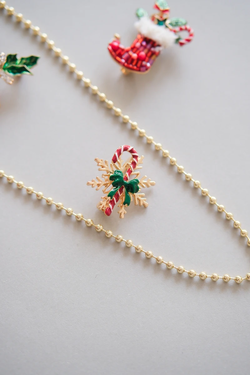 Yılbaşı Baston Tasarım Broş