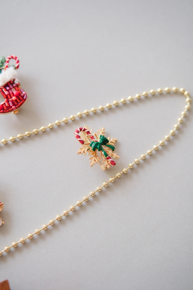 Yılbaşı Baston Tasarım Broş