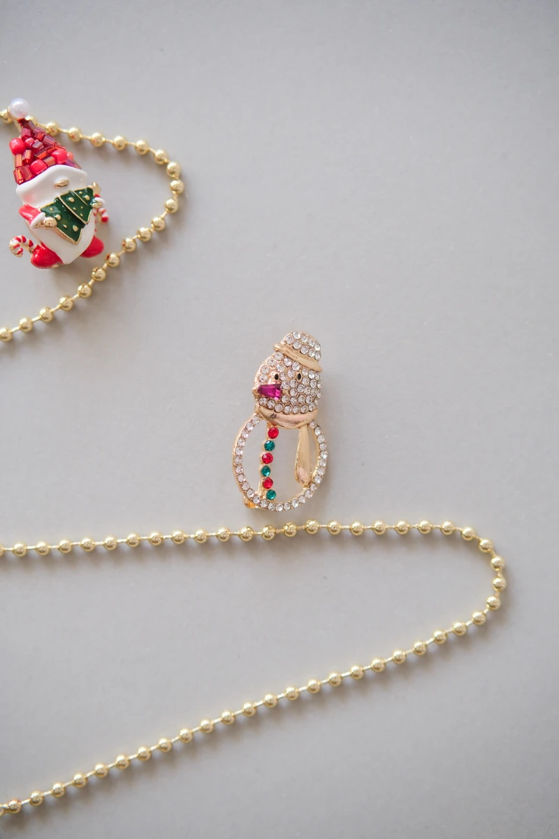 Taşlı Kardan Adam Broş