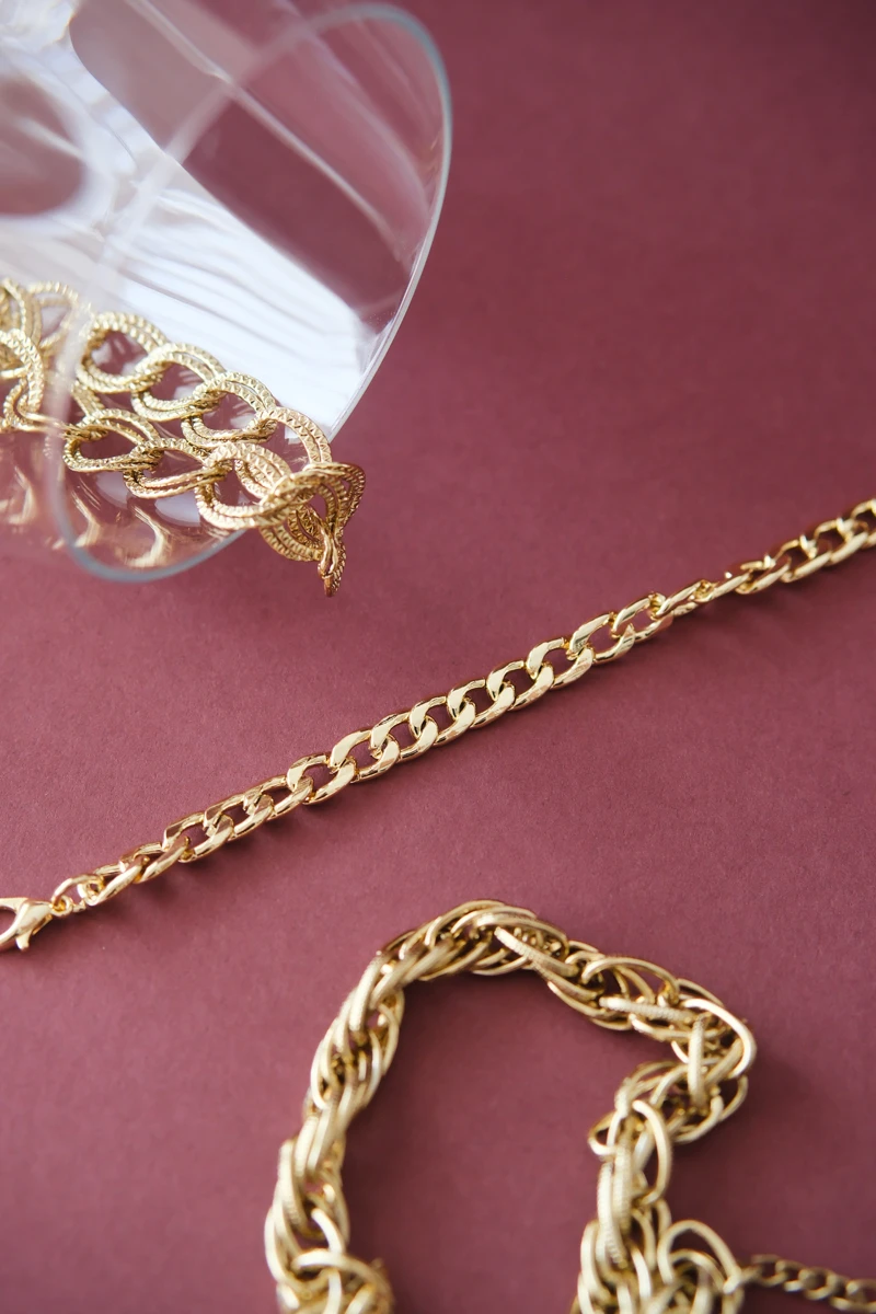 Yassı Gold Zincir Bileklik