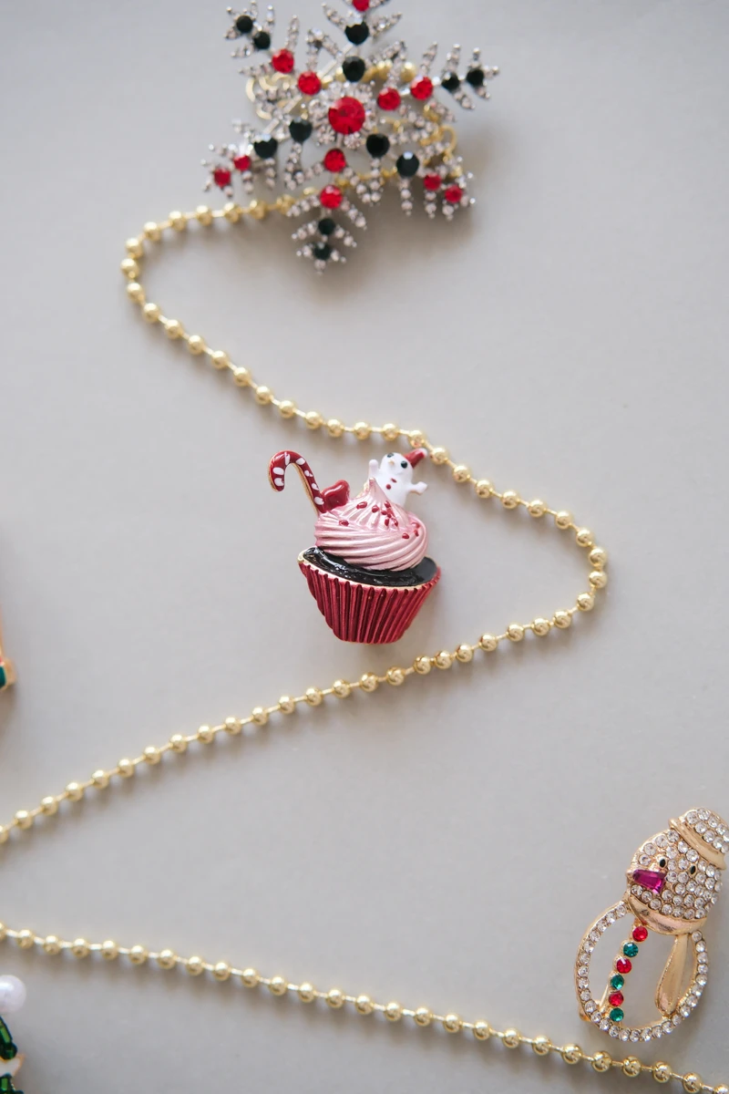 Yılbaşı Temalı Cupcake Broş