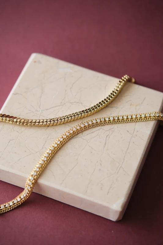 Balık Sırtı Tasarım Gold Su Yolu Bileklik