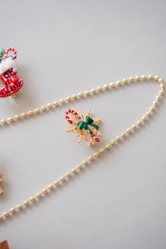 Yılbaşı Baston Tasarım Broş