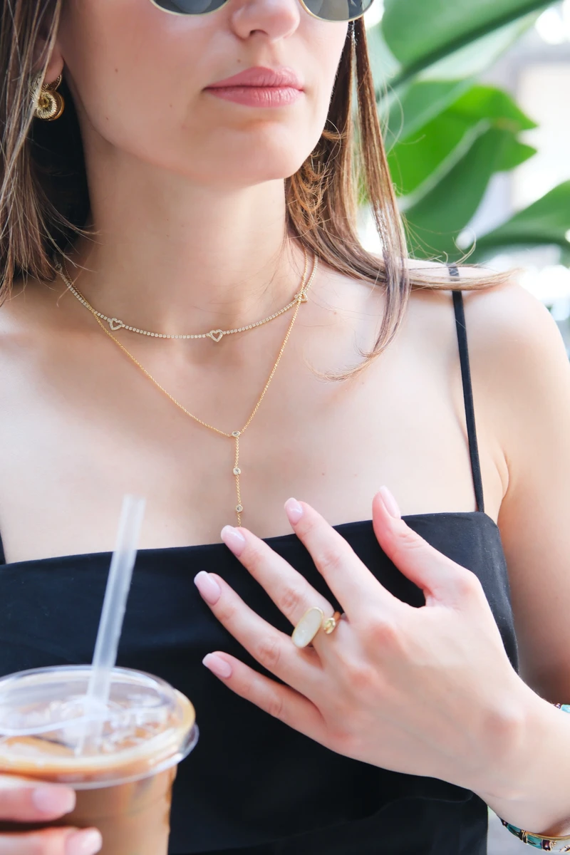 Kalp Detaylı Su Yolu Kolye