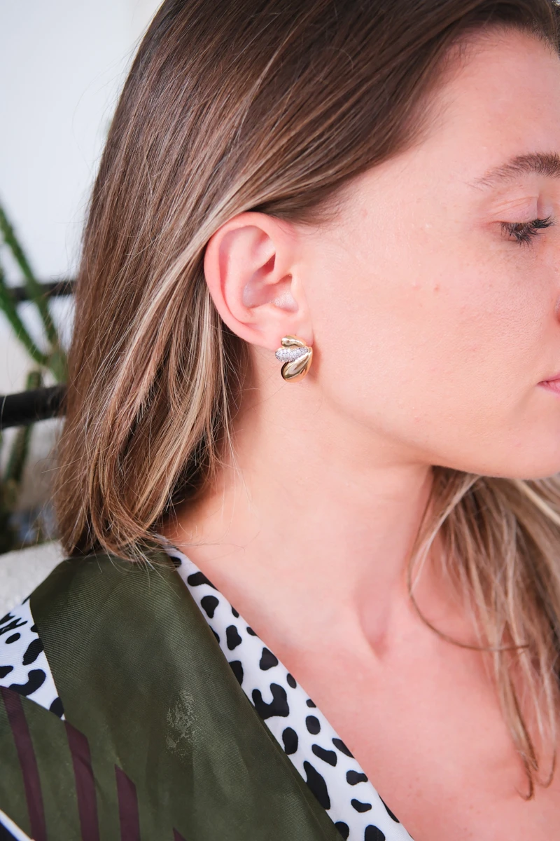 Üçlü Damla Tasarım küpe