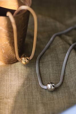 Hasır Zincir Tasarım Top Detaylı Çelik Kolye