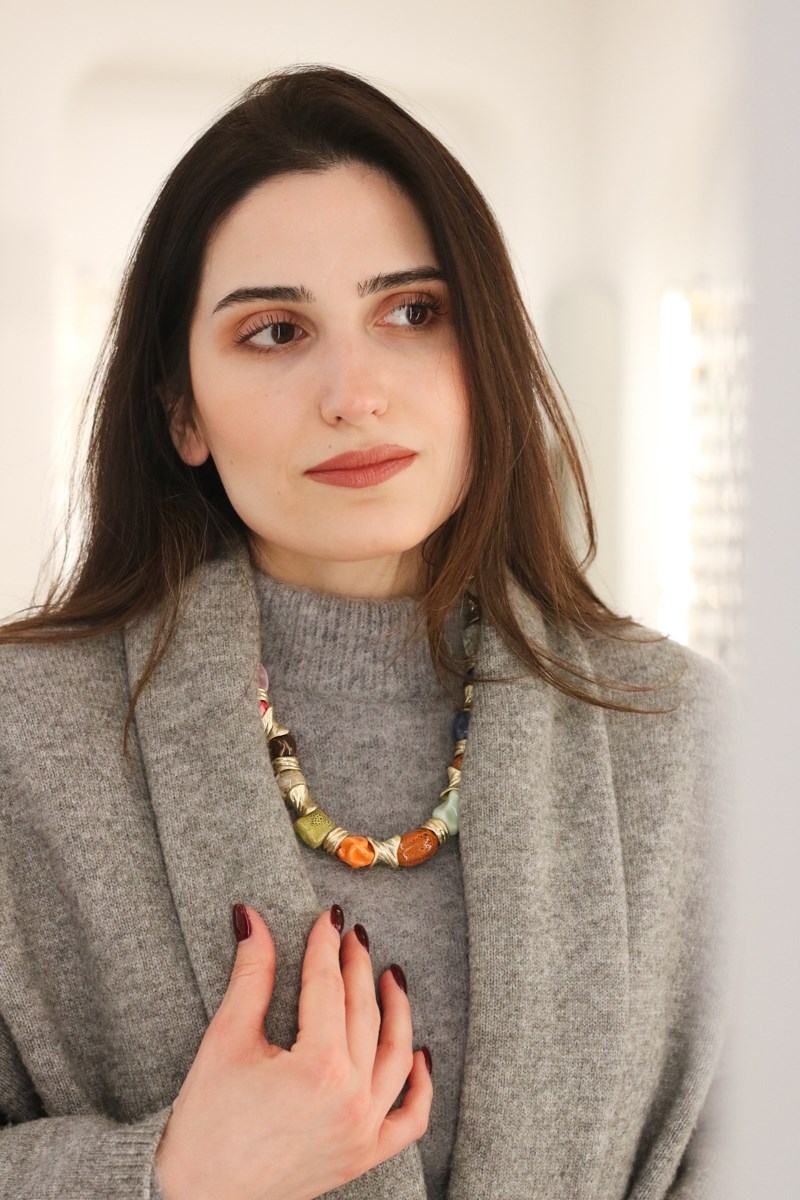 Tamamı Doğal Taş Tasarım Kolye