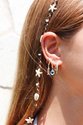 Balık ve Nazar Göz Üçlü Küpe Seti