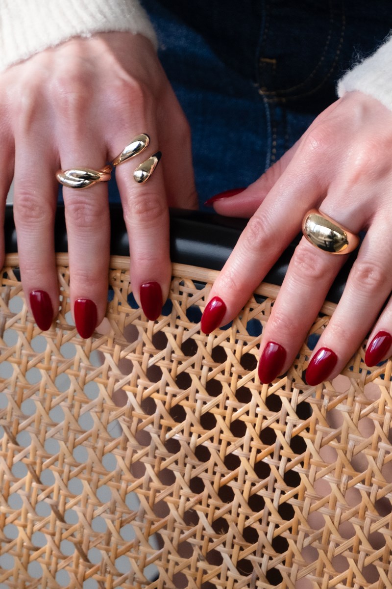 İki Ucu Metal Damla Tasarım Yüzük