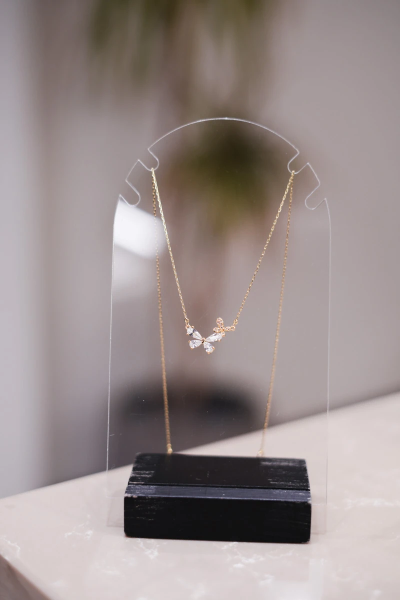 İkili Kelebek Tasarım İnce Kolye