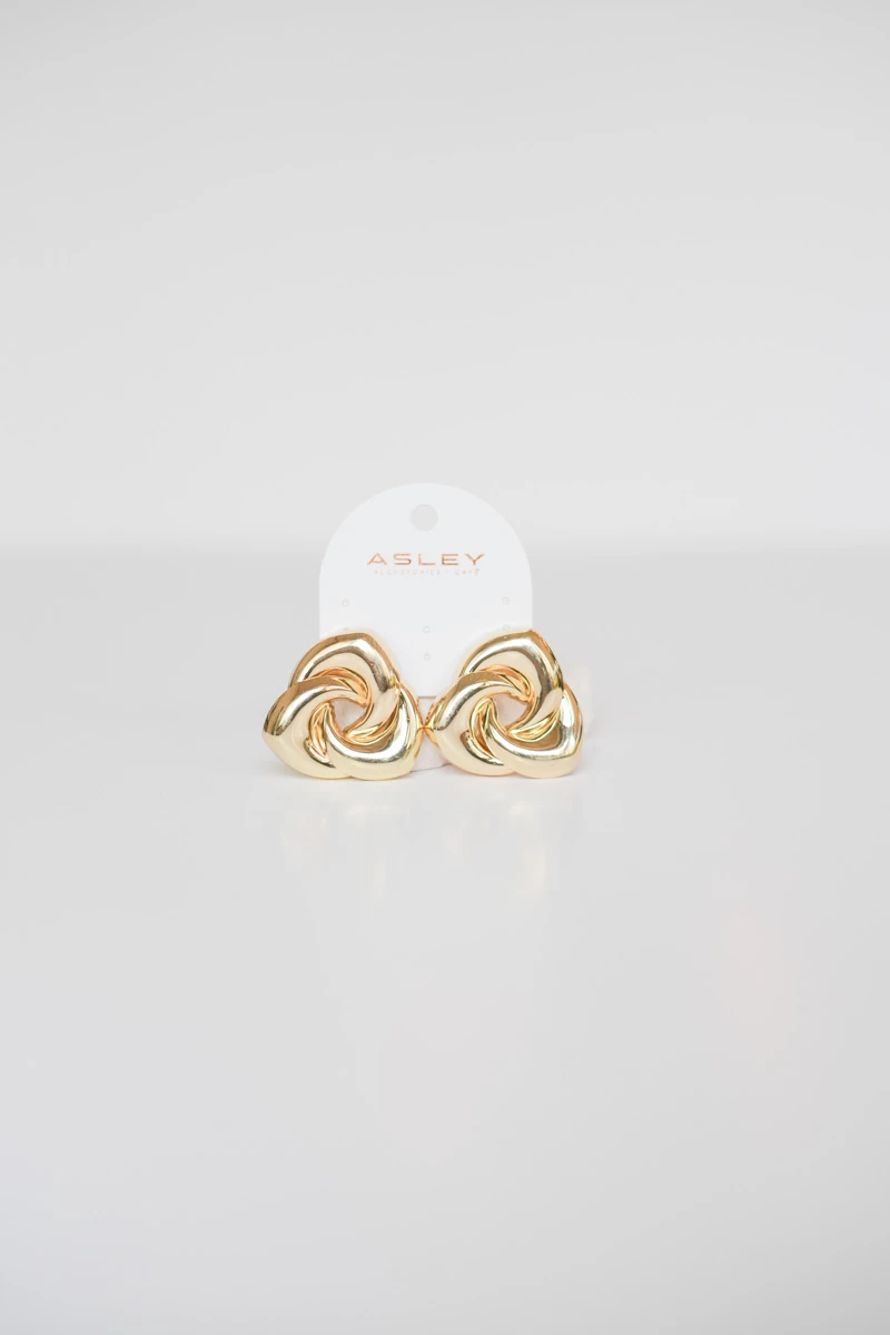 Metal Sabit Düğüm Tasarım Küpe