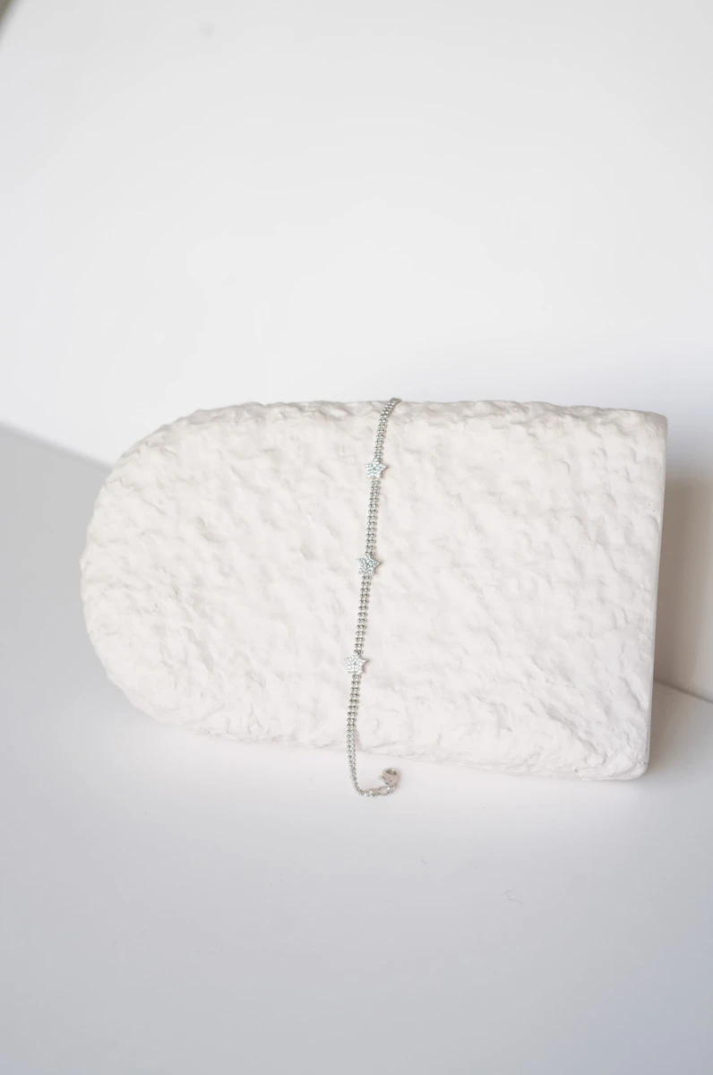 Taşlı Yıldız Detaylı Topçuk Zincir Tasarım Bileklik