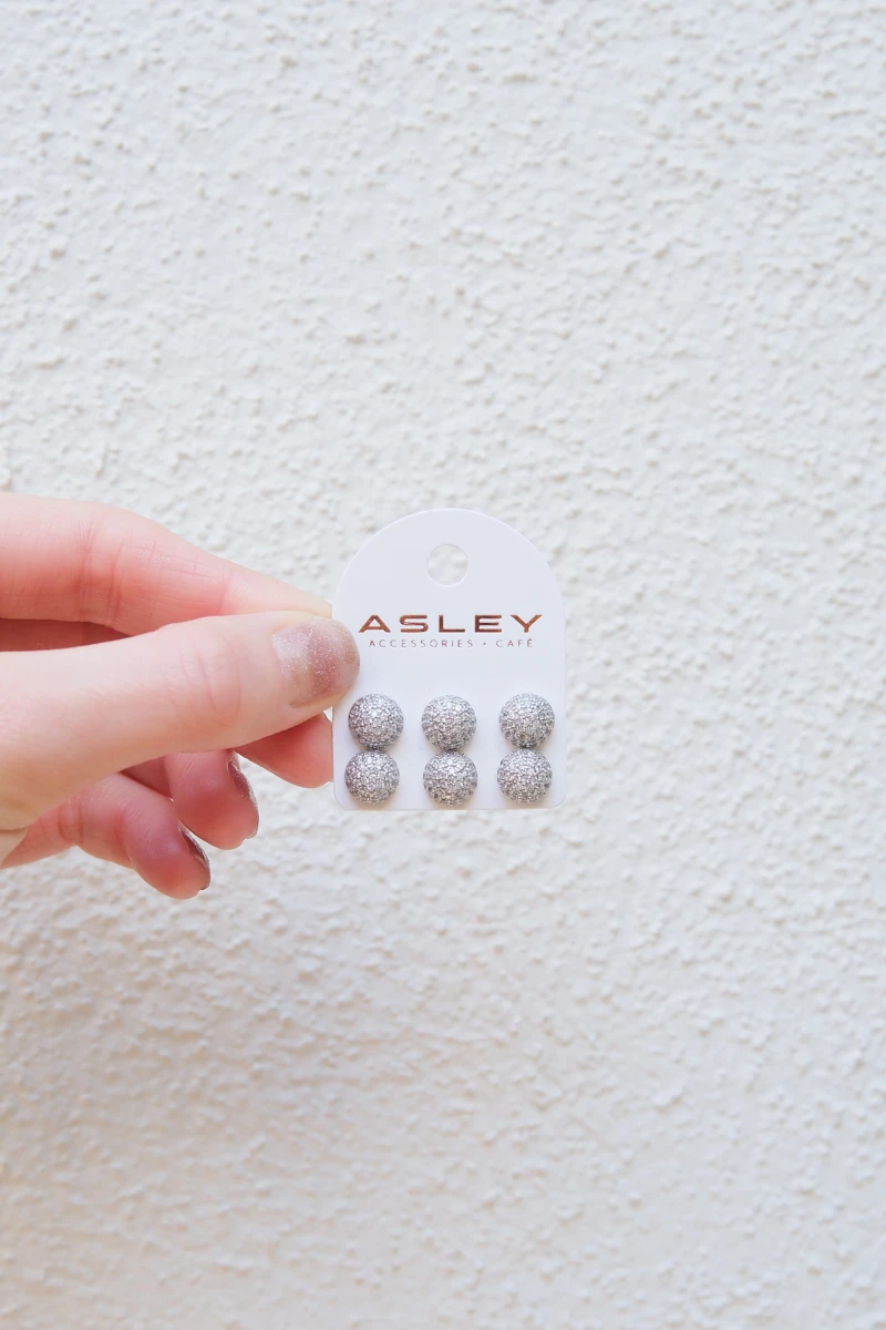 Çoklu Yarım Topçuk Tasarım Gümüş Küpe Seti