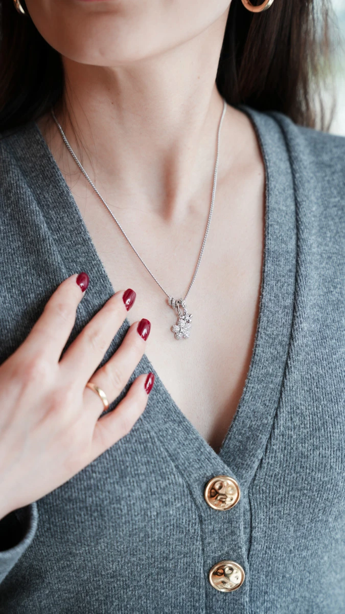 Bombeli Papatya Tasarım Kolye