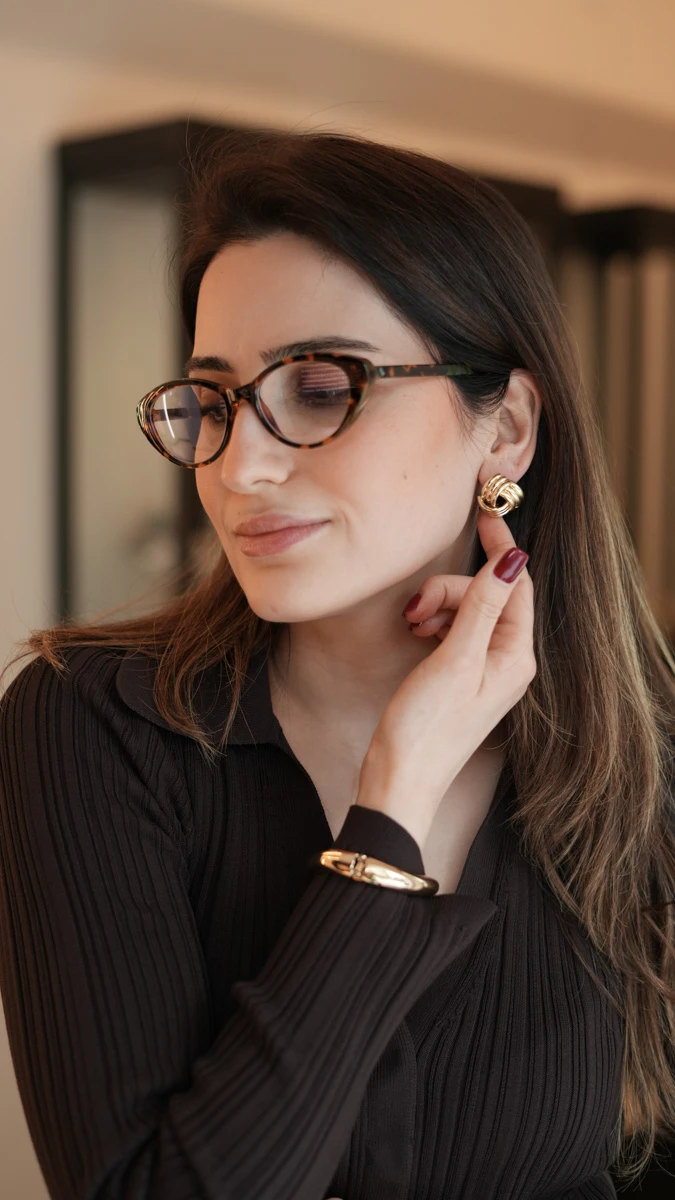 Çoklu Yarım Halka Detaylı Üçlü Görünüm Küpe