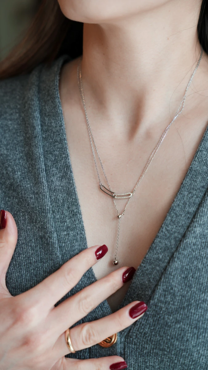 Filkete Görünümlü İkili İnce Kolye