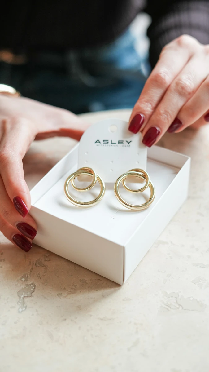 İkili Daire Birleşimli Metal Küpe