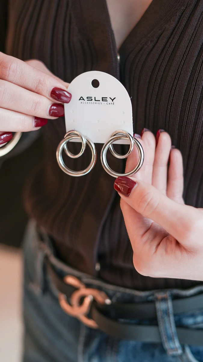 İkili Daire Birleşimli Metal Küpe