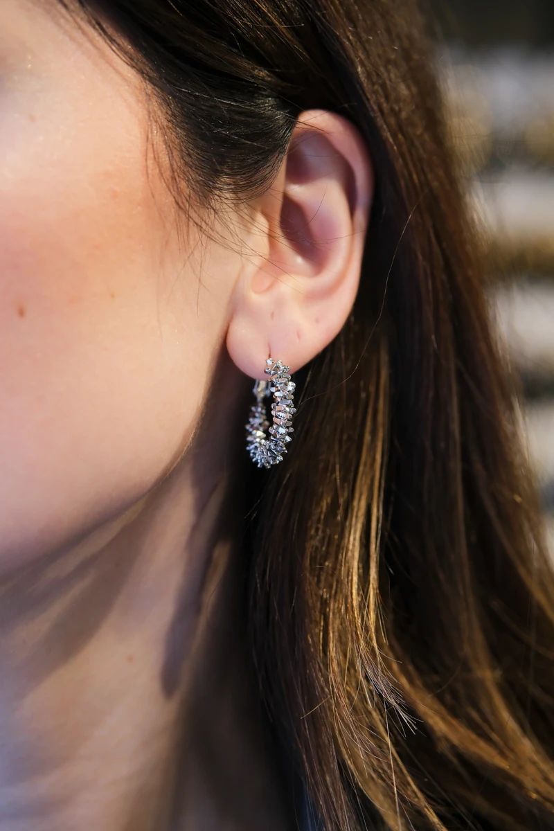 Küçük Boy Kırık Metal Halka Küpe