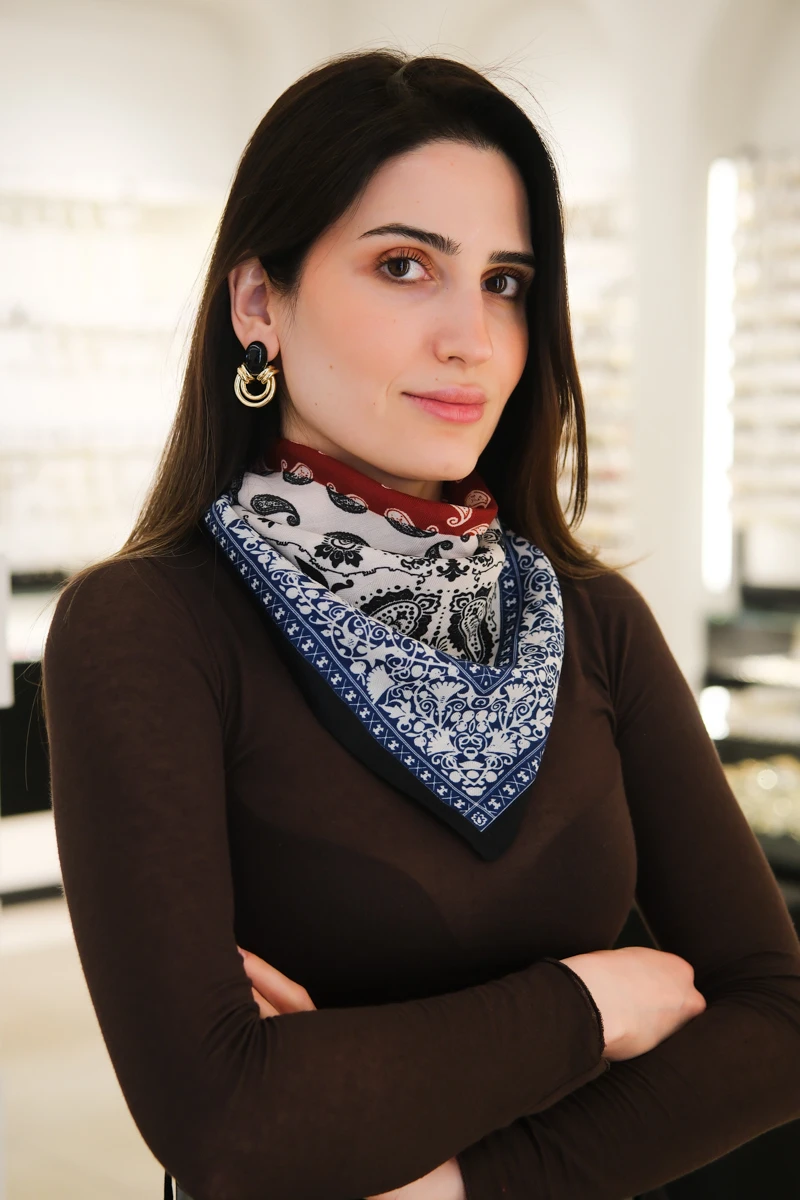 Etnik Desenli Kare Kaşmir Fular (70*70)