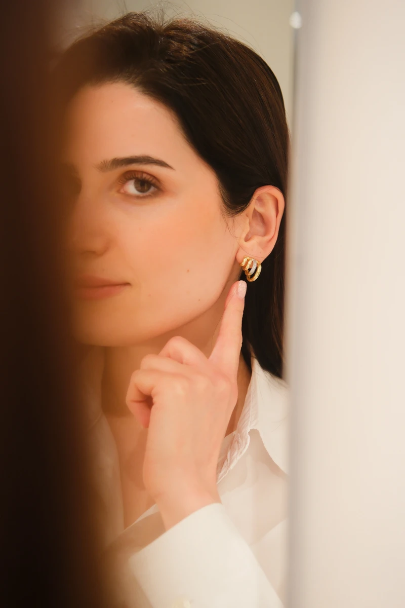 Gümüş Taş Detaylı Çoklu Görünüm